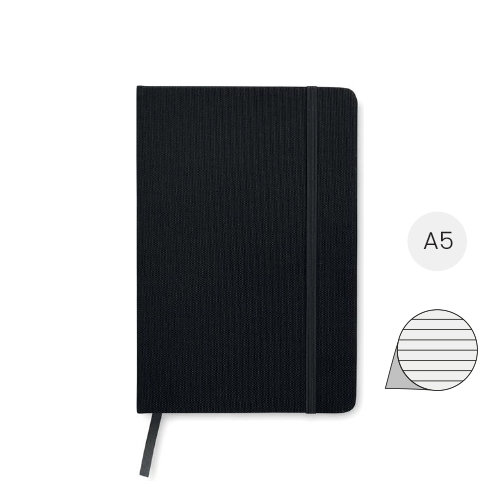 Block notes A5 con copertina in RPET e fogli a righe in carta riciclata