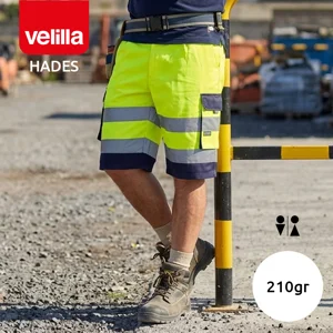 Pantaloncini da lavoro VELILLA HADES in cotone e poliestere bicolore e tasche da 210gr