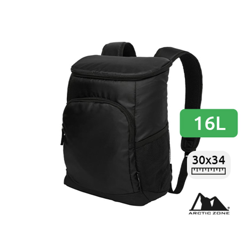 Zaino con isolamento termico Artic Zone in poliestere da 16L per 18 lattine con tasche e spallacci imbottiti 30x17x34cm