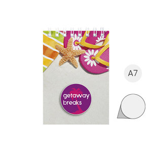 Block notes A7 Desk-Mate con rilegatura a spirale bianca 50 pagine bianche completamente personalizzabile