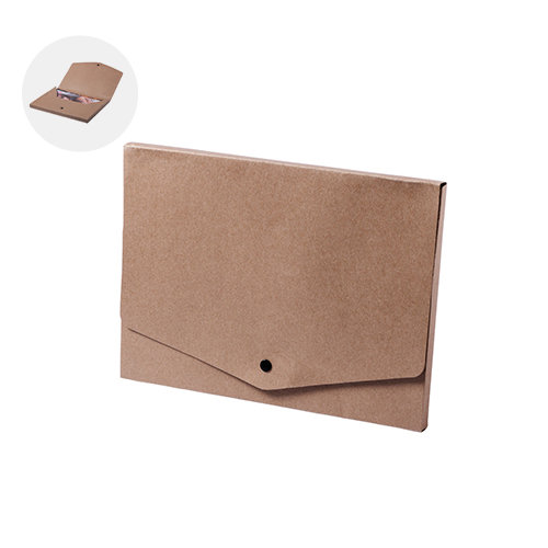 Cartella in carta riciclata porta documenti con chiusura a bottone da 32×24cm