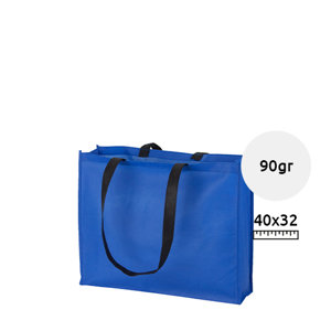 Shopper per la spesa in TNT disponibile in diverse colorazioni con manici lunghi neri da 90gr 40x32x11cm