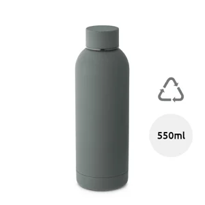 Borraccia in acciao inox riciclato con finitura in gomma e tappo sottovuoto da 550ml