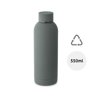 Borraccia in acciao inox riciclato con finitura in gomma e tappo sottovuoto da 550ml