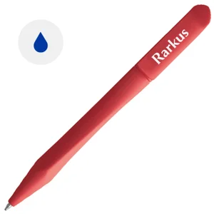 Penna a sfera in plastica colorata con meccanismo a rotazione e refill blu
