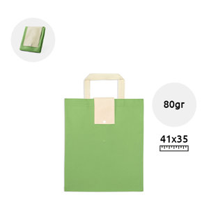 Shopper in TNT richiudibile con manici corti e chiusura a bottone da 80gr 35x41x10cm