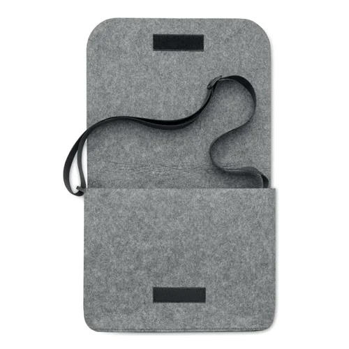 Borsa porta pc da 15" in feltro con tracolla e chiusura a patella 36x8x27cm