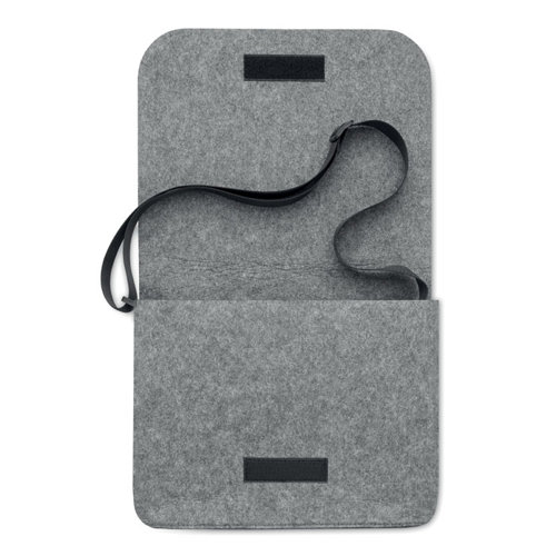 Borsa porta pc da 15" in feltro con tracolla e chiusura a patella 36x8x27cm