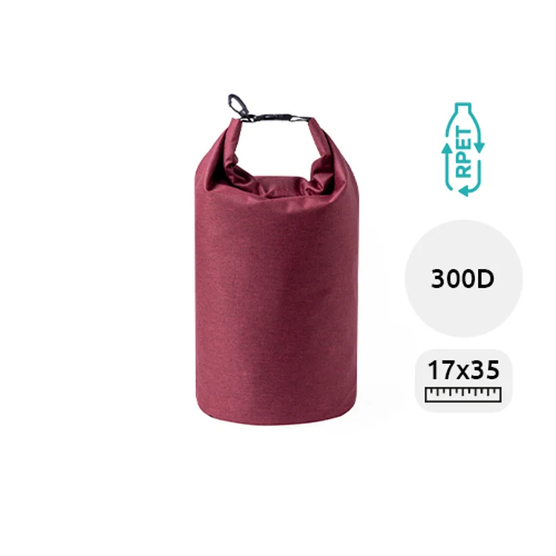 Sacca impermeabile in RPET da 5lt con fibbia e moschettone in plastica ø175×350mm