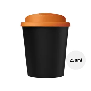 Bicchiere termico Espresso a doppia parete con coperchio a vite da 250ml in plastica PP riciclata al 100%