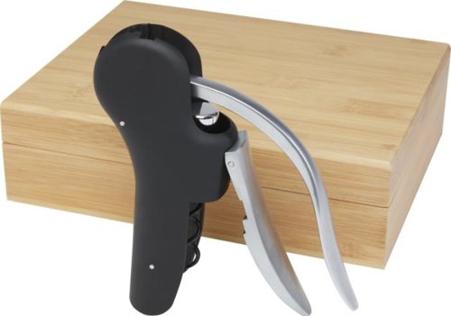 Cavatappi elegante Seasons per vino in acciaio inox in confezione scatola di bambù