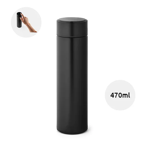 Thermos a doppio strato in acciaio inox con termometro digitale e infusore per il tè da 470ml