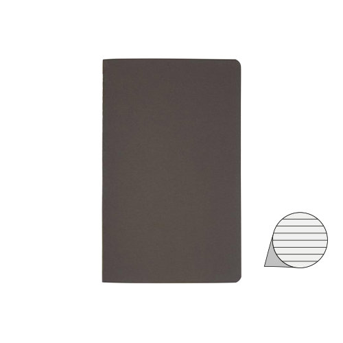 Block note con copertina realizzata con materiali da fonti responsabili fogli a righe 20.5x12.3 cm made in Italy