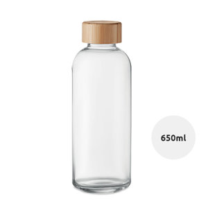 Bottiglia in vetro 650ml e coperchio in bambù