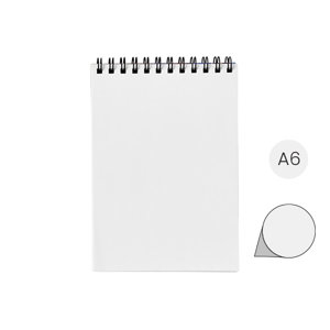 Block notes A6 Desk-Mate con rilegatura a spirale nera superiore e copertina e fogli personalizzabili