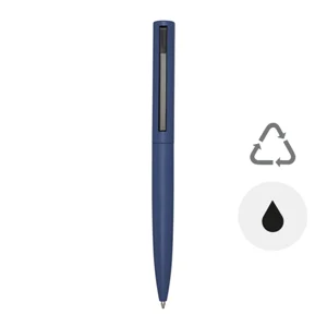 Penna a sfera con parte superiore in plastica riciclata e parte inferiore in alluminio riciclato refill nero