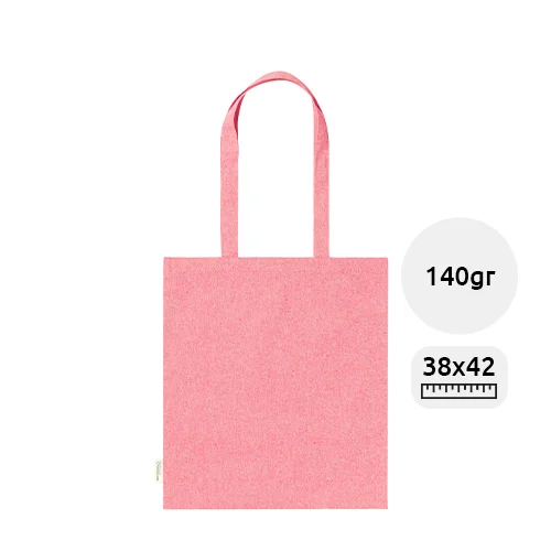 Shopper per la spesa in cotone riciclato con manici lunghi in diverse colorazioni 140gr 38×42cm