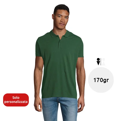 Maglietta polo da uomo a maniche corte colori assortiti taglio regolare 100% cotone biologico 170gr