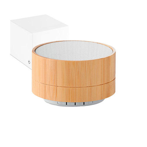 Cassa Wireless Bluetooth 4.2 in ABS con rivestimento in bambù e luce LED