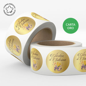 Etichette in bobina classiche stampate su carta oro
