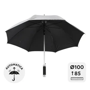 Ombrello automatico 23” con struttura in metallo e manico in alluminio