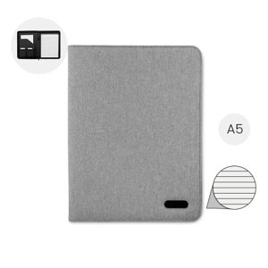 Cartella in poliestere con chiusura a zip e blocco appunti in formato A4