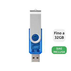 Chiavetta USB in plastica trasparente e alluminio da 1GB a 32GB