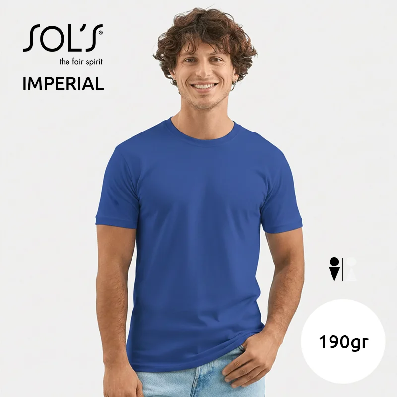 T-shirt SOL'S IMPERIAL da uomo colori assortiti a girocollo taglio regolare 100% cotone 190gr