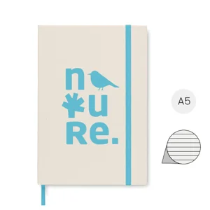 Block note A5 con copertina rigida 70% di cartone del latte riciclato e il 30% di carta riciclata 80 fogli a righe elastico e segnalibro