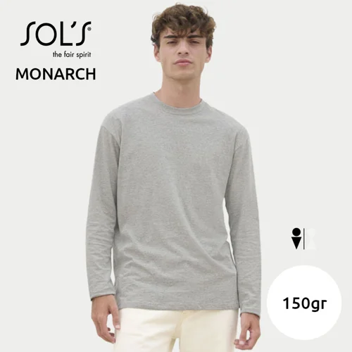 Maglietta SOL'S MONARCH da uomo a maniche lunghe in 100% cotone semipettinato da 150gr