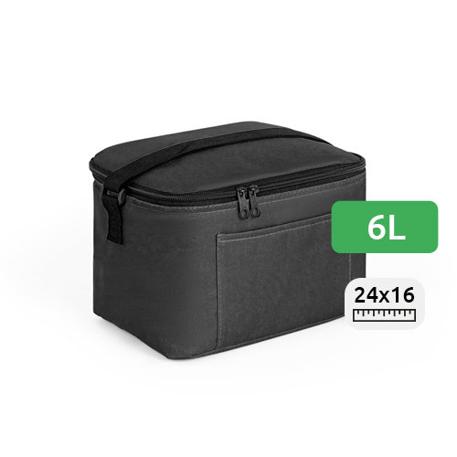 Borsa termica in poliestere riciclato da 6L con cinghia regolabile 24x16.5x16cm