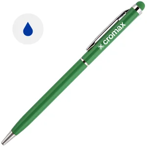Penna a sfera in alluminio disponibile in vari colori in coordinato con la punta touch e meccanismo a rotazione a refill blu