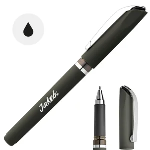 Penna roller in ABS con clip in metallo e cappuccio refill nero gel
