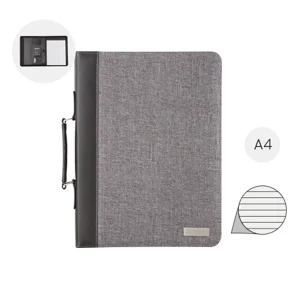 Cartella con maniglia per il trasporto porta documenti e blocco appunti in formato A4 calcolatrice e tasche interne