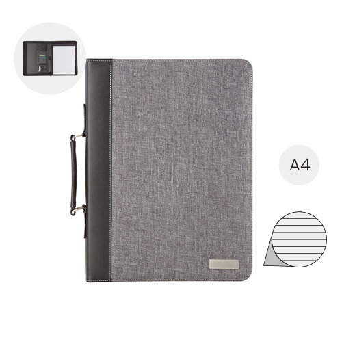 Cartella con maniglia per il trasporto porta documenti e blocco appunti in formato A4 calcolatrice e tasche interne