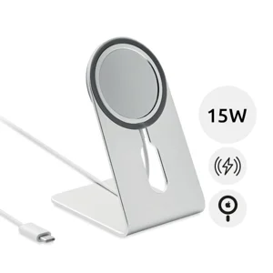 Caricatore magnetico in alluminio da scrivania da 15W