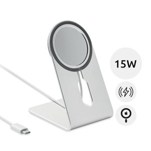 Caricatore magnetico in alluminio da scrivania da 15W