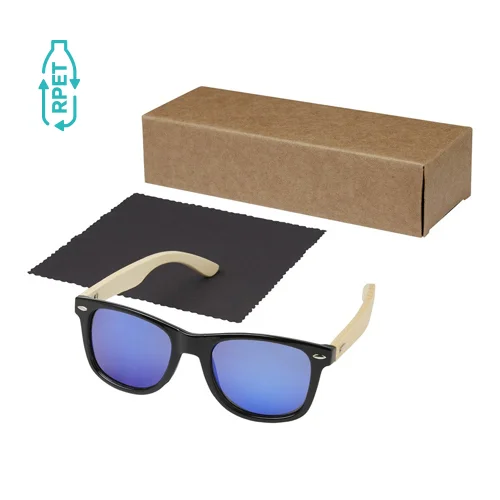 Occhiali da sole in RPET e bambù con lenti UV400 specchiate e polarizzate