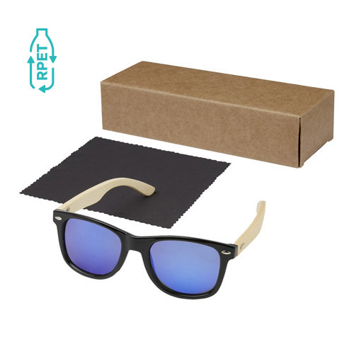 Occhiali da sole in RPET e bambù con lenti UV400 specchiate e polarizzate