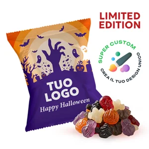 Caramelle gommose Halloween alla frutta in Bustine Personalizzate da 10g