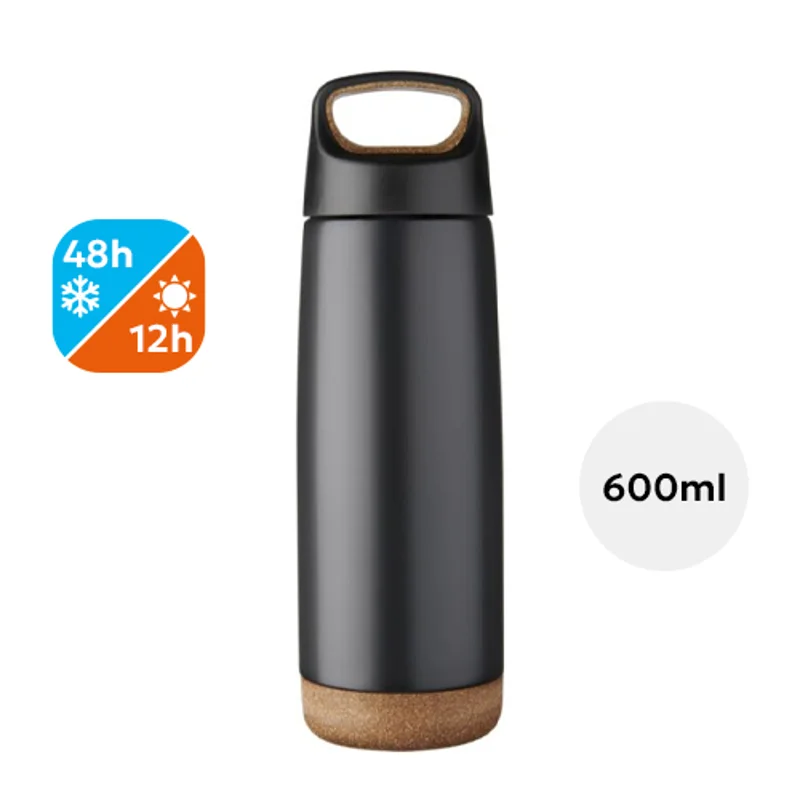 Borraccia in acciaio inox con isolamento sottovuoto in rame da 600 ml in confezione regalo