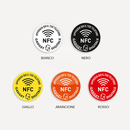 Adesivi Classici con Tag NFC Schermati  - Gadget Digitali disponibili in diversi colori