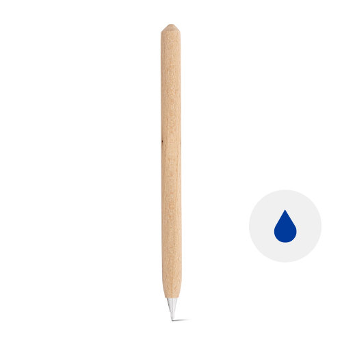 Penna a sfera in legno e refill blu