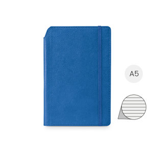 Block notes A5 con copertina rigida in similpelle e con 192 pagine a righe e supporto per la penna