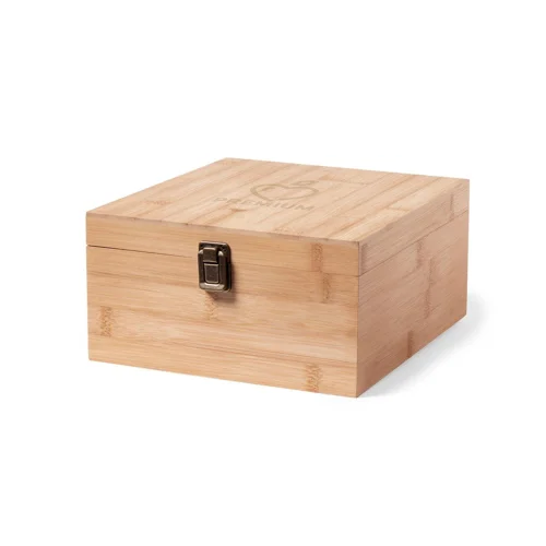 Set Vino in elegante astuccio di bambù include 2 calici in cristallo e cavatappi in acciaio inox