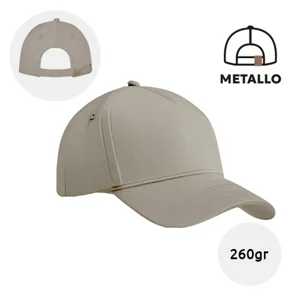 Cappellino a 5 pannelli e chiusura con fibbia in metallo 100% cotone 260gr