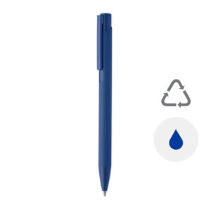 Penna in alluminio riciclato con con finitura gommata refill blu