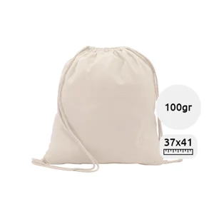  Sacca in cotone con chiusura a coulisse da 100gr 37×41cm