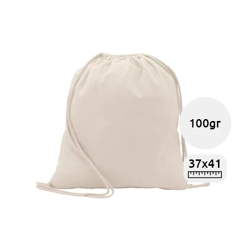  Sacca in cotone con chiusura a coulisse da 100gr 37×41cm
