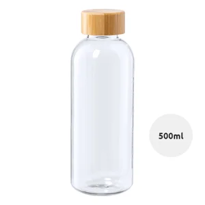 Borraccia in RPET trasparente con tappo in bambù 500 ml